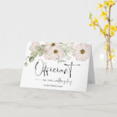 結婚式の日の私たちの役人に感謝する司祭 カード (黄色い花)