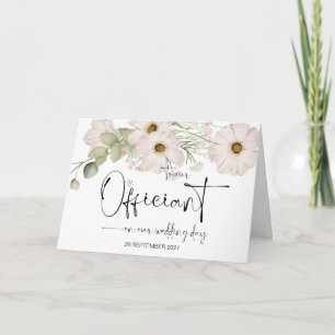 結婚式の日の私たちの役人に感謝する司祭 カード