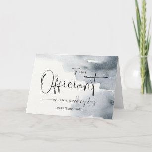 結婚式の日の私たちの役人に感謝する司祭 カード