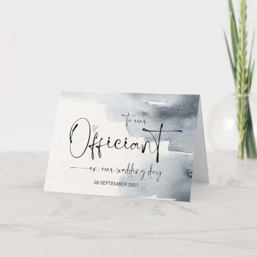 結婚式の日の私たちの役人に感謝する司祭 カード (正面)