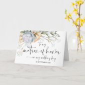 結婚式の日の私の母に感謝の花嫁 カード (黄色い花)