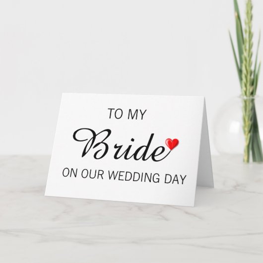 結婚式の日の花嫁のグリーティングカード カード (正面)