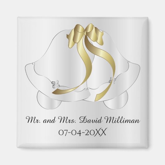 結婚式の日の花嫁/新郎キープサムマグネット マグネット (正面)