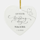 結婚式の日の記念 – 結婚祝いクリスマスオーナメント セラミックオーナメント (正面)