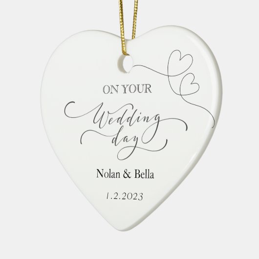 結婚式の日の記念 – 結婚祝いクリスマスオーナメント セラミックオーナメント (左)