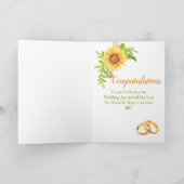 結婚式の日ひまわり緑おめでとう カード (内部)