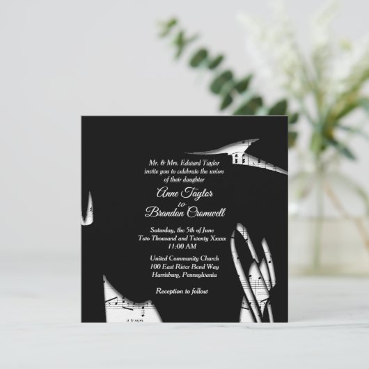 結婚式の日を歌う音楽素晴らしテーマ 招待状 (スタンド正面)