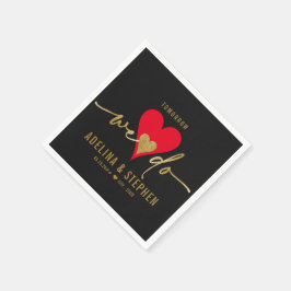 結婚式の日エレガントハート私たちはリハーサルディナー スタンダードカクテルナプキン