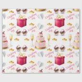 結婚式の日パターン ラッピングペーパー (フラット)