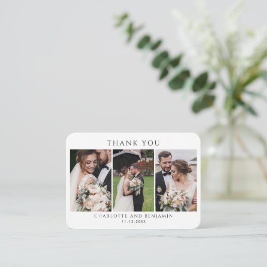 結婚式の日フォトコラージュありがとう ノートカード (スタンド正面)