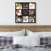 結婚式の日フォトコラージュパーソナライズされた キャンバスプリント (インサイチュ (寝室))