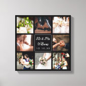結婚式の日フォトコラージュパーソナライズされた キャンバスプリント (正面)