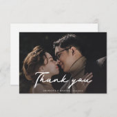 結婚式の日フォトスクリプト手書き文字 サンキューカード (正面/裏面)