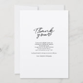 結婚式の日フォトハンド書ありがとう ノートカード (裏面)