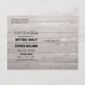 結婚式の日付あじさい文字列ライトウッドを保存 案内ポストカード (裏面)