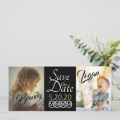結婚式の日付お知らせフォトカード セーブザデート (スタンド正面)