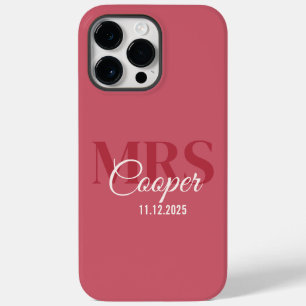 結婚式の日付と花嫁の名前　深紅のカラーのテキサス Case-Mate iPhone 14 PRO MAXケース