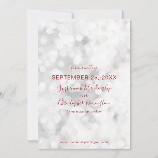 結婚式の日付の保存カスタム写真の縦書式 シーズンカード (裏面)