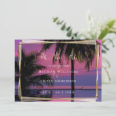 結婚式の日付の保存 |エキゾチックなトロピカルナイトビーチ セーブザデート (スタンド正面)