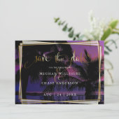 結婚式の日付の保存 |エキゾチックなトロピカルナイトビーチ セーブザデート (スタンド正面)