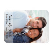 結婚式の日付の保存 – シンプルスクリプト マグネット (横)