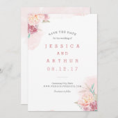 結婚式の日付の保存 | 赤面と開花 セーブザデート (正面/裏面)