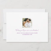 結婚式の日付の写真を保存シックな脚エレガント本 招待状 (裏面)