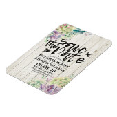 結婚式の日付の多肉植物の木を保存素朴する マグネット (左側)