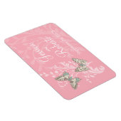 結婚式の日付の蝶ピンクの磁石を保存 マグネット (右側)