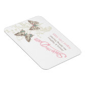 結婚式の日付の蝶ピンクの磁石を保存 マグネット (右側)