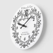 結婚式の日付の記念するギフトのヴィンテージの時計 ラージ壁時計 (傾斜)