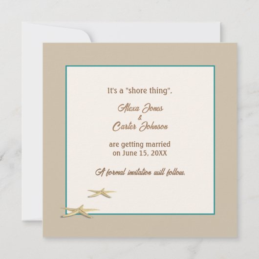 結婚式の日付をビーチ砂で保存 セーブザデート (裏面)