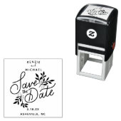 結婚式の日付を保存かわいらし手描き植物学 セルフインキングスタンプ (インサイチュ)