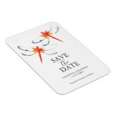 結婚式の日付を保存するマグネット赤いトンボ マグネット (右側)