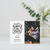 結婚式の日付を保存する写真書道植物学 ポストカード (スタンド正面)