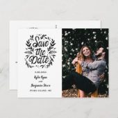 結婚式の日付を保存する写真書道植物学 ポストカード (正面/裏面)