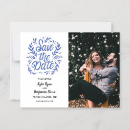 結婚式の日付を保存する写真書道植物学 マグネット招待状