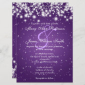 結婚式の日付を保存する冬の輝く紫 セーブザデート (正面/裏面)