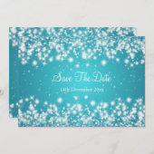 結婚式の日付を保存する冬の輝く青 セーブザデート (正面/裏面)