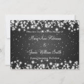 結婚式の日付を保存する冬の輝く黒 セーブザデート (裏面)