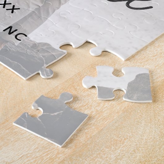 結婚式の日付を保存する書道かわいらし植物学 ジグソーパズル (側面)