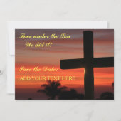 結婚式の日付を保存する発表クリスチャン 招待状 (正面)