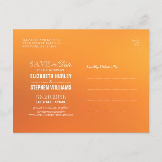 結婚式の日付を保存する秋のメープル葉カボチャンス 案内ポストカード (裏面)