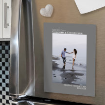 結婚式の日付を保存する縦型フォトグレミニマルー