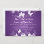 結婚式の日付を保存する隠れた蝶の紫 セーブザデート (裏面)