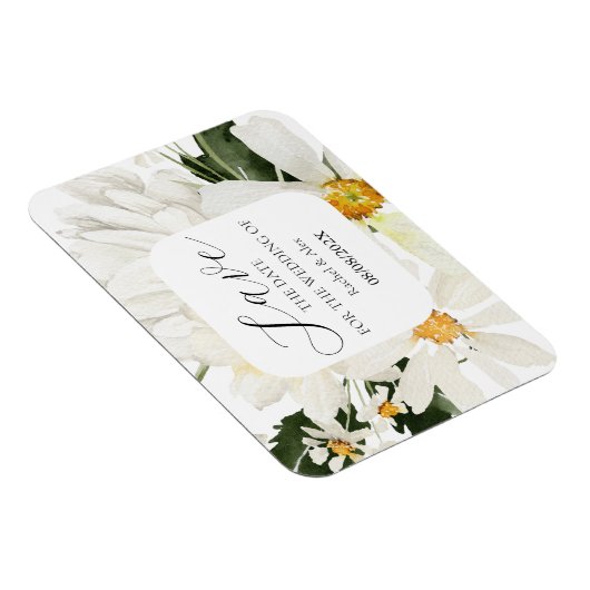 結婚式の日付を保存フローラフレキシブル写真磁石 マグネット (右側)