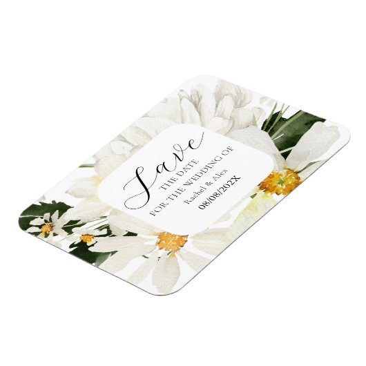 結婚式の日付を保存フローラフレキシブル写真磁石 マグネット (左側)