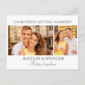 結婚式の日付を保存モダン2 Photo White ポストカード (正面)