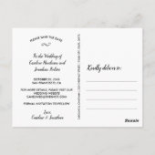 結婚式の日付を保存2写真白い書道 ポストカード (裏面)