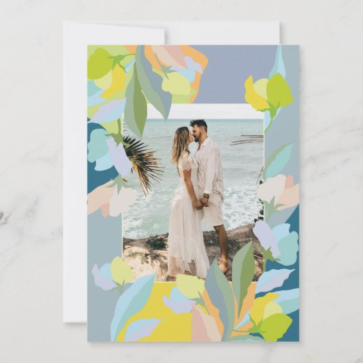 結婚式の日付を写真と一緒に保存 招待状 (裏面)